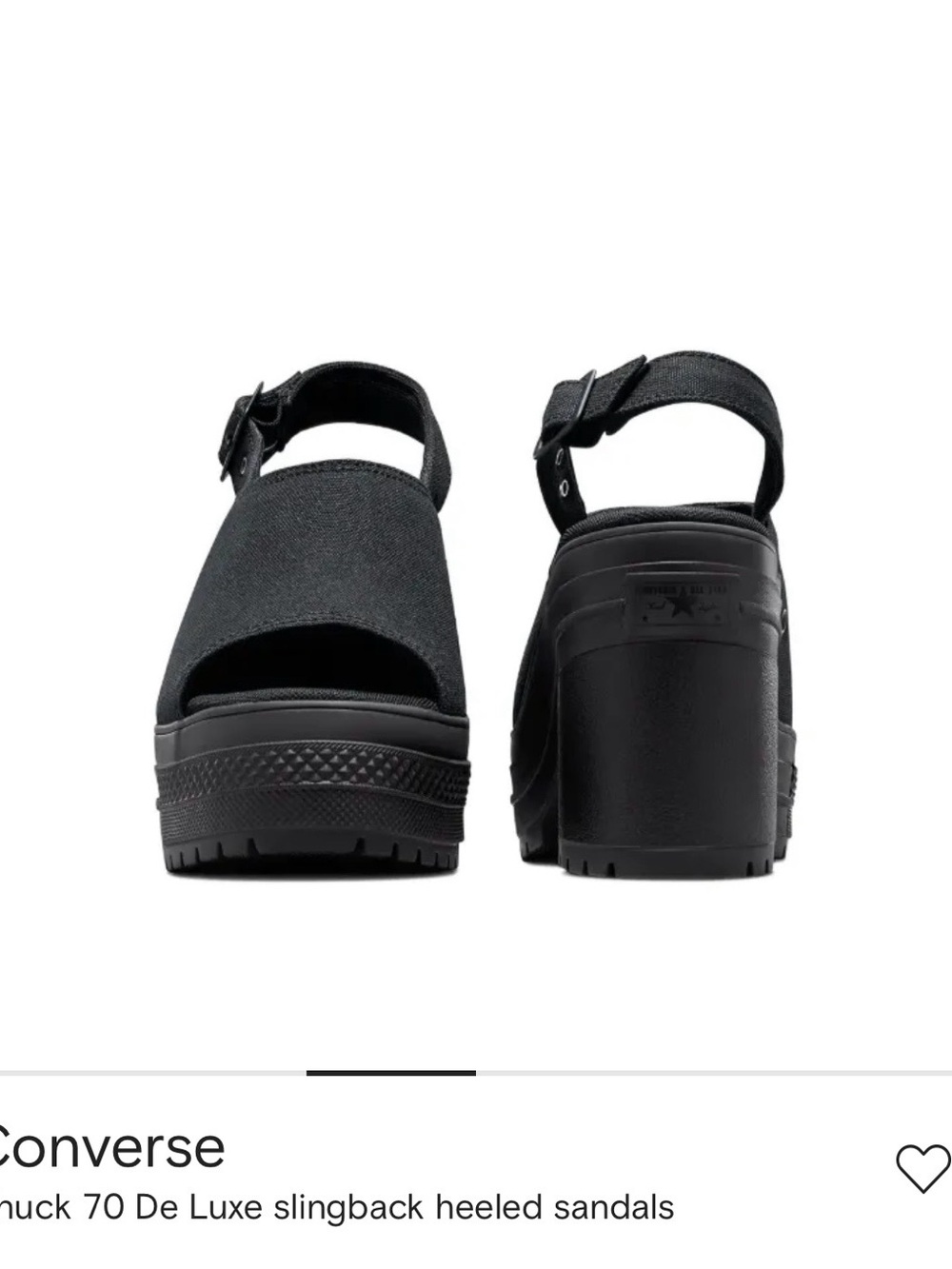 Converse Black Chuck 70 Slingback Platform Heeled Sandals